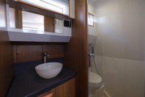 Elegant master cabin with premium finishes on Cayman 400WA yacht