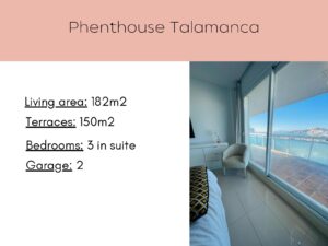 Balcony view of Talamanca Penthouse with panoramic views of the sea and Dalt Vila.