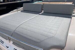 Fully equipped outdoor galley on Cayman 400WA yacht