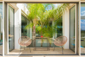 Elegant dining area with contemporary design in Ibiza luxury property